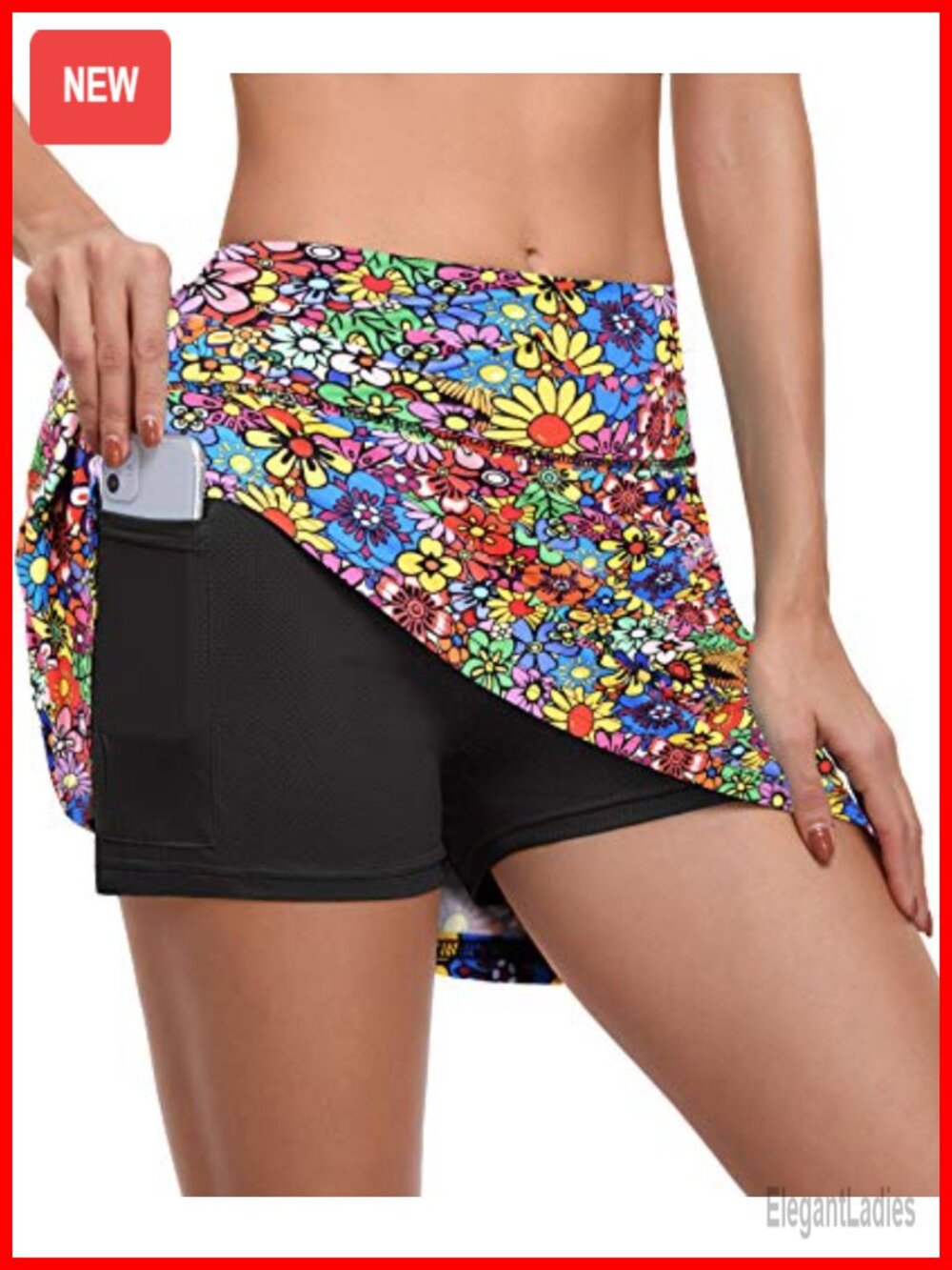 Pleated Tennis Skort with Pockets High Waist Athletic Golf Workout Skirt